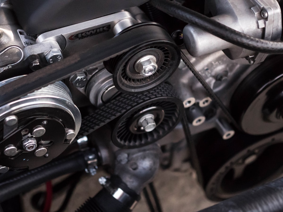 Close-up of an engine being serviced at Kalum Tire